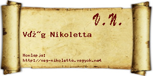 Vég Nikoletta névjegykártya