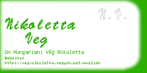 nikoletta veg business card